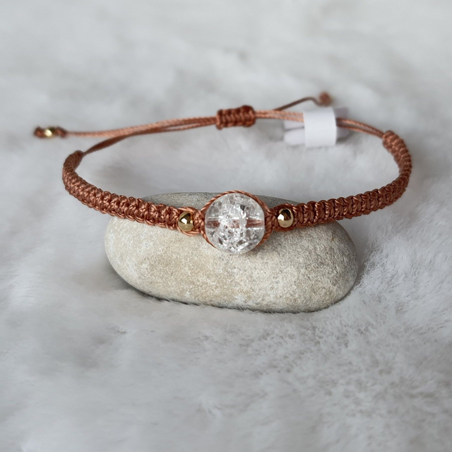 Bracelet femme 1 pierre "Cristal de Roche" (craquelé)