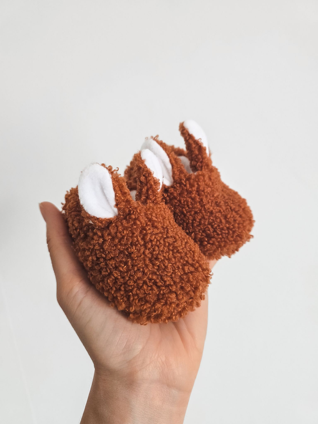 Chaussons Lapinou - Bouclette Roux Cannelle