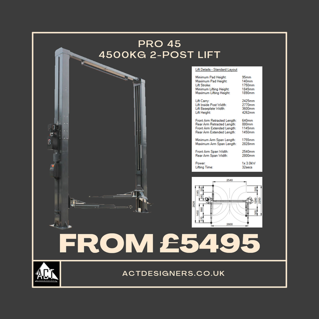Pro 45 4.5 Tonne 2-Post Lift