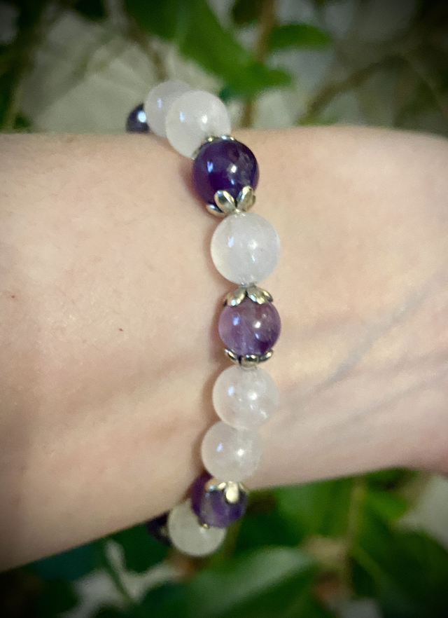 Bracelet Quartz Rose et Améthyste