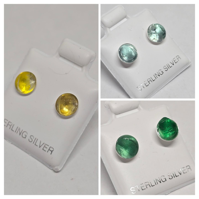 ✨New✨Sterling Silver Stud Earrings – Scottish Seaglass (Cone Design)