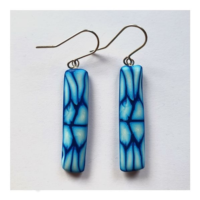 Polymer clay earrings - blue - 420pce