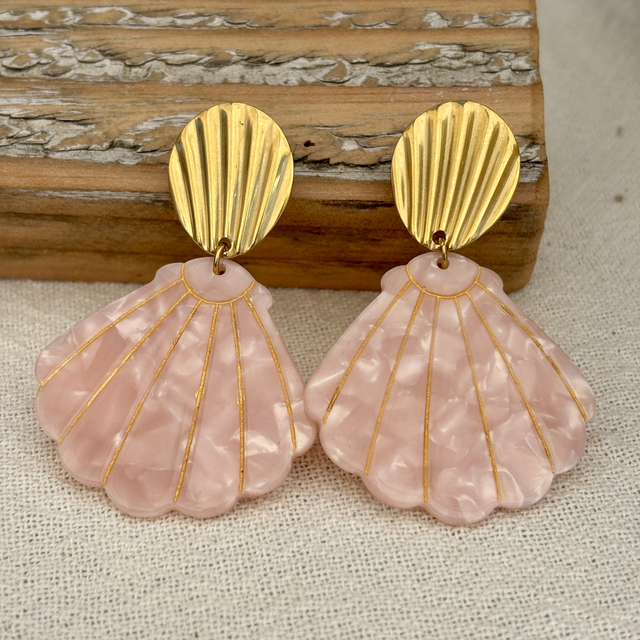 Boucles d’oreilles Coquillage Rose Tendre