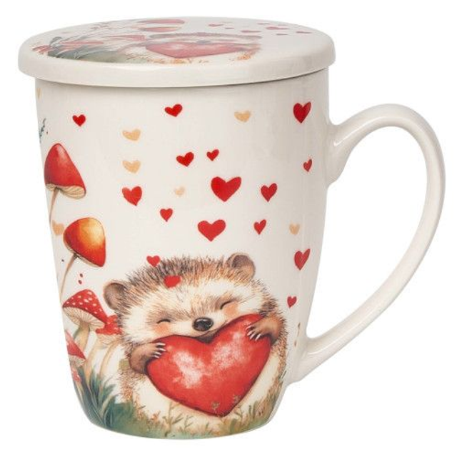 Taza hedgehog, porc. 0,35 l. filtro y tapa.  Incluye filtro de acero inoxidable, en caja de regalo. TAF75137