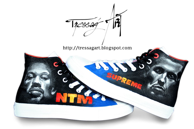 Custom Shoes - Baskets customisées NTM rap - Converse 40 - TR032