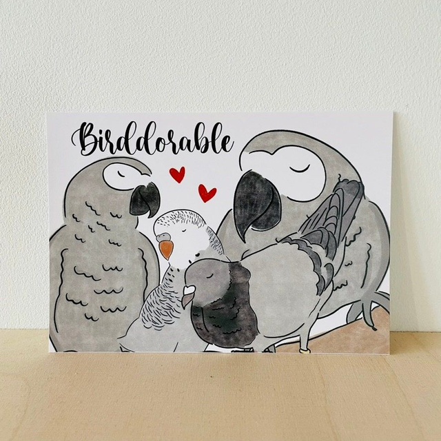 Ansichtkaart &quot;Birddorable&quot;, 10 x 15 cm