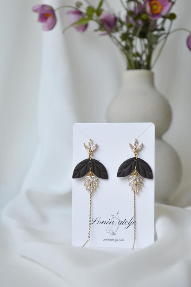 Amber kolekcija - Veliki uhani z dodatkom 