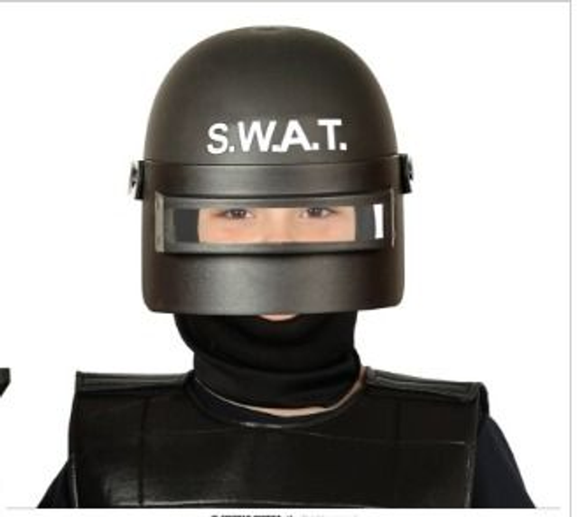 CARNEVALE , CASCO SWAT ANTISOMMOSSA BAMBINO 