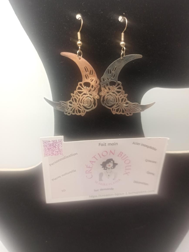 Boucle d'oreille lune