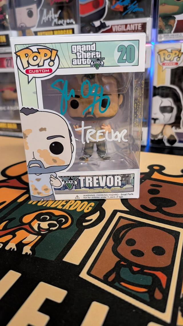 Custom Funko Pop GTA V Trevor Signed by Steven Ogg with SWAU COA