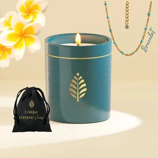 Bougie Bijou Bleue  – Monoï &amp; Swarovski