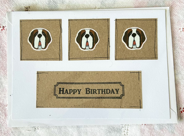 St. Bernard Dog Birthday Card