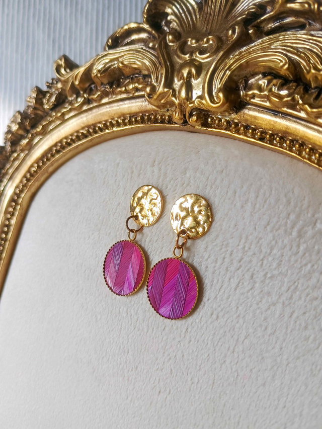 Boucles d'oreilles MARTELÉE Chevron violine