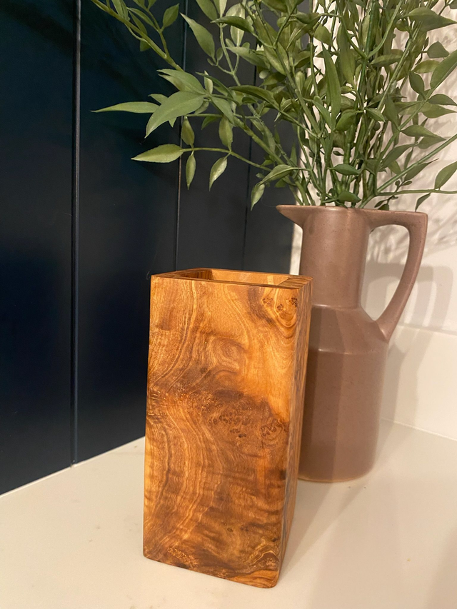 Olive Wood Utensil Holder 
