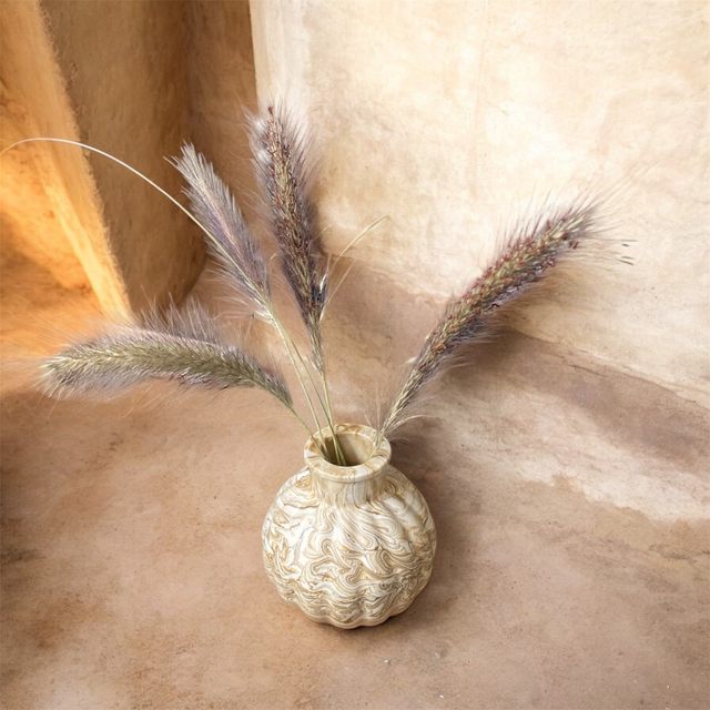 Vase rond à rayures