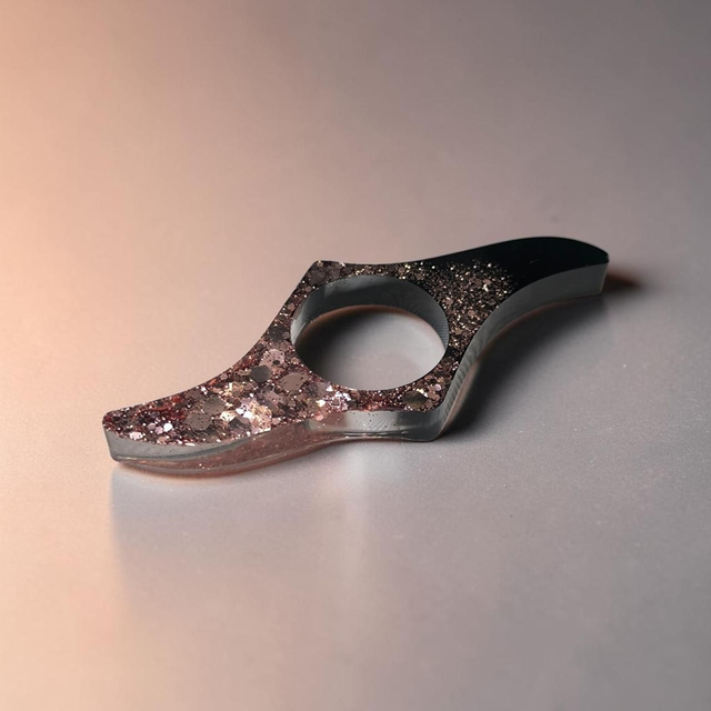 Bague de lecture noir et rose gold