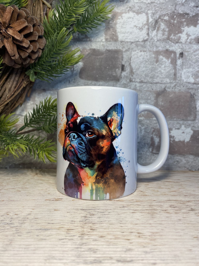 Watercolour French Bulldog Gift Mug/Coaster Set