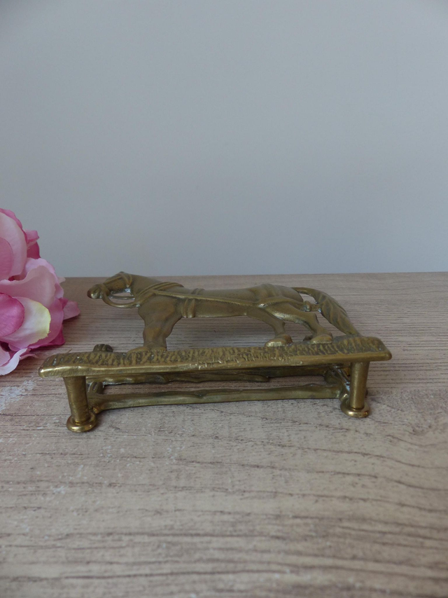 Porte lettres cheval en laiton décoration de bureau, porte courrier forme cheval, cadeau pour lui, rangement organisation de bureau