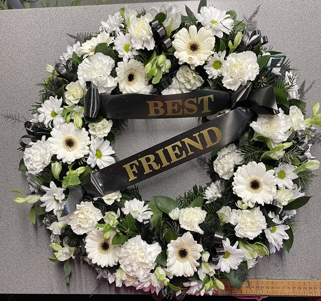 Open flower ring/wreath funeral tribute 