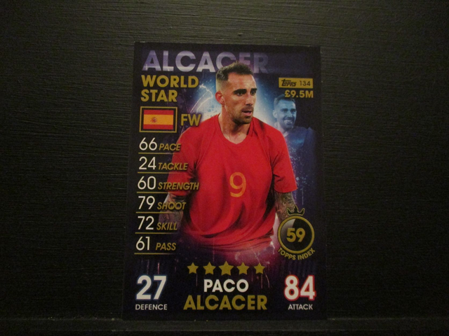 Paco Alcacer - World Star Match Attax 101 Original Trading Card