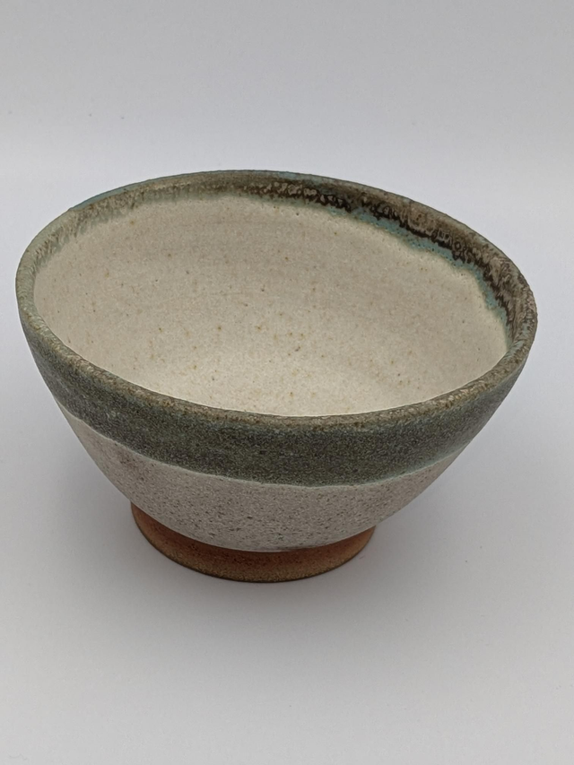 Light oatmeal and turquoise bowl