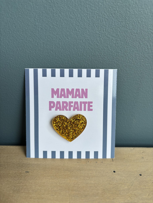 Pin&#039;s coeur jaune - Carte personnalisable