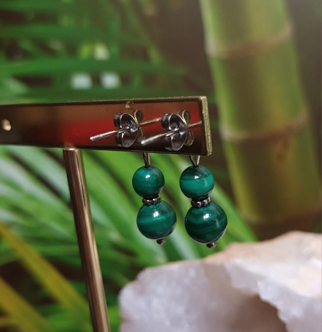 Boucles d'oreilles en malachite