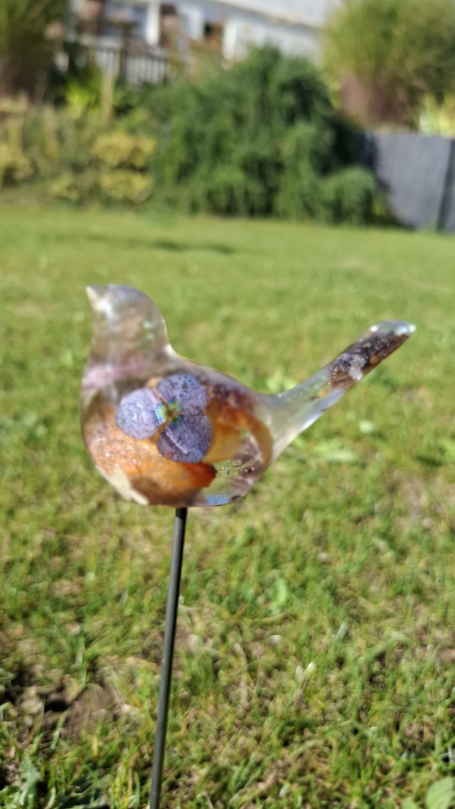 Oiseau fleurs séchées 