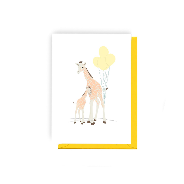 Giraffe little One - Illustrated New Baby Card 