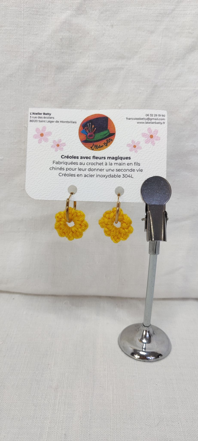 Créoles dorées Pampillettes Amande douce