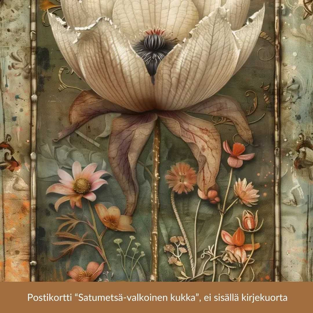 Postikortti Satumetsä: Valkoinen kukka