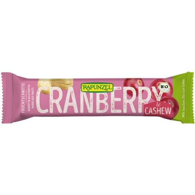 Rapunzel Fruchtschnitte Cranberry-Cashew 40g