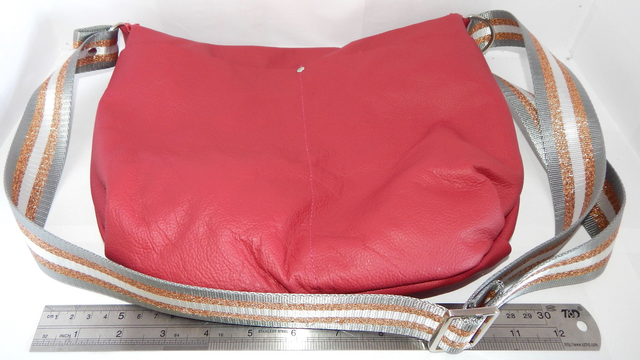 Large Leather zipped handbag Red