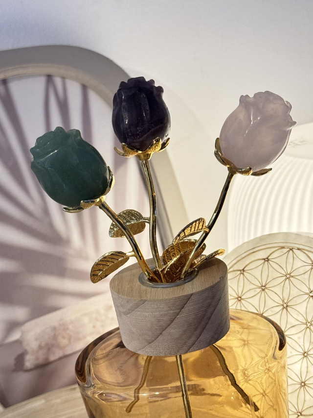 Roses en Pierres Naturelles (16cm) 