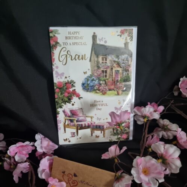 Classy Traditional Country Cottage Garden "To A Special Gran " Birthday Card