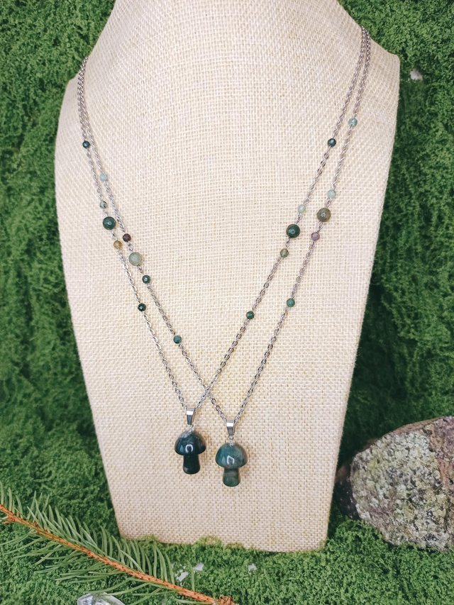 COLLIER - GARDIEN DE LA BRUME (agate indienne)