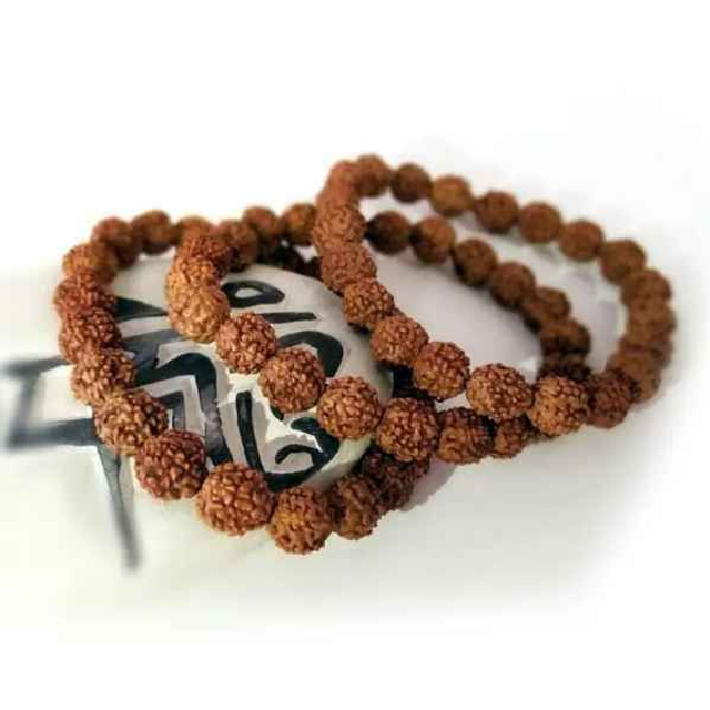 Elastisches Armband aus echten Rudraksha-Samen