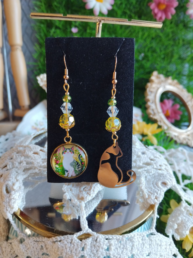 boucles d'oreilles chat