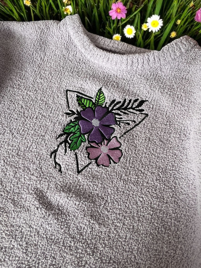 fichier broderie fleurs déco - Cadre 10x10 / 12 Formats