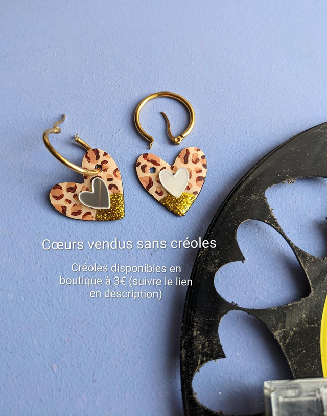 Coeurs (sans créoles) Léopards Madonna et Notre Dame de Paris