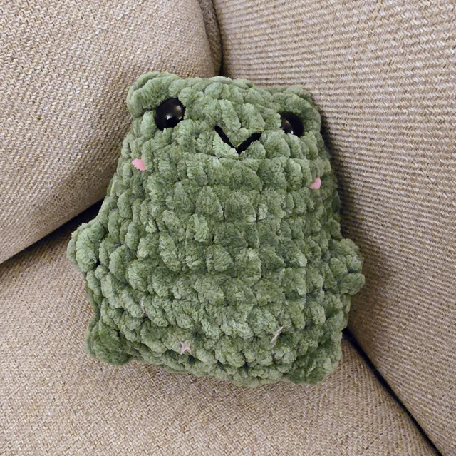 Freddie the Frog - Handmade Crochet Frog Toy - Soft Baby Plush