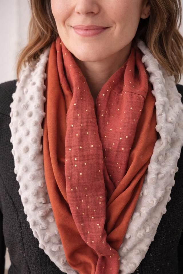 Tour de Cou terracotta et or