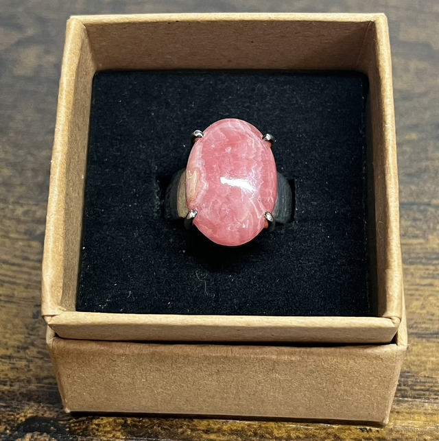 Bague en argent et Rhodochrosite - Taille 56