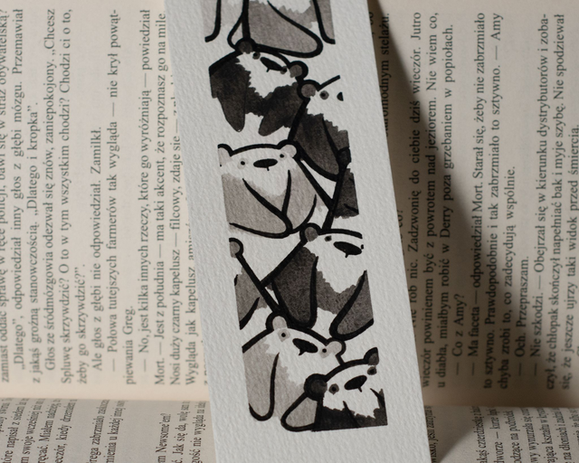 PANDY zakładka do książki, ręcznie malowana akwarela