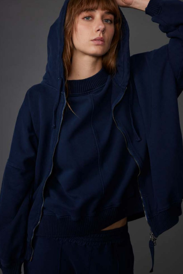 Navy Oversize Organic Cotton Hoody