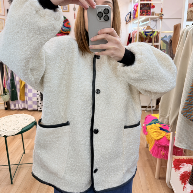 Giacca Panna Lana Bouclè 