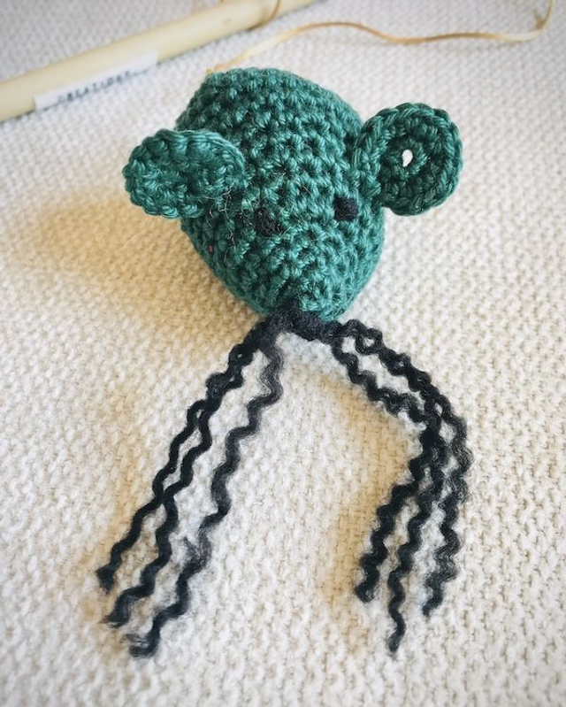 Canne à pêche souris verte pour chat