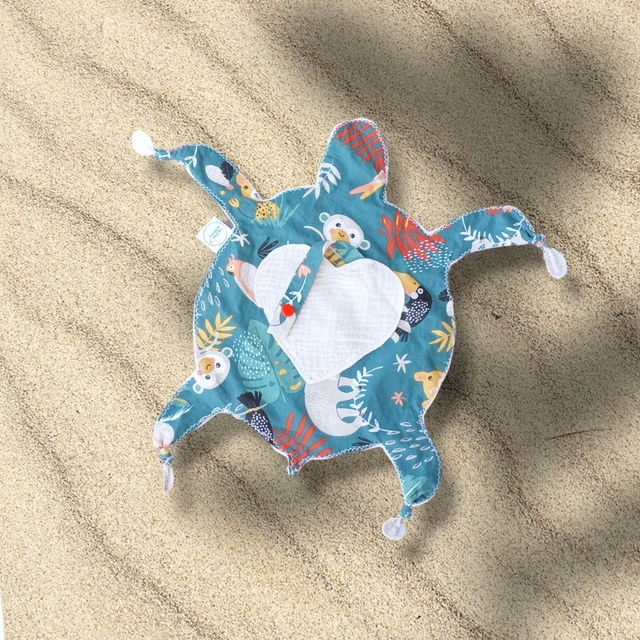 Doudou Tortue Range Tétine Jungle
