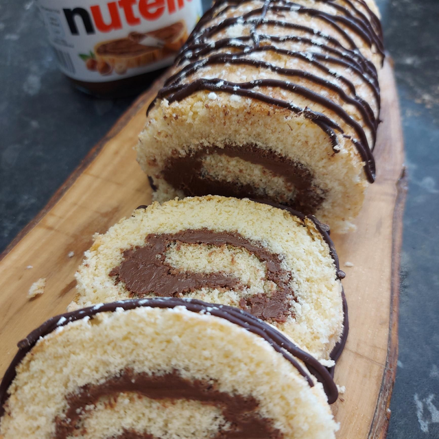 Nutty chocolate Swiss Roll