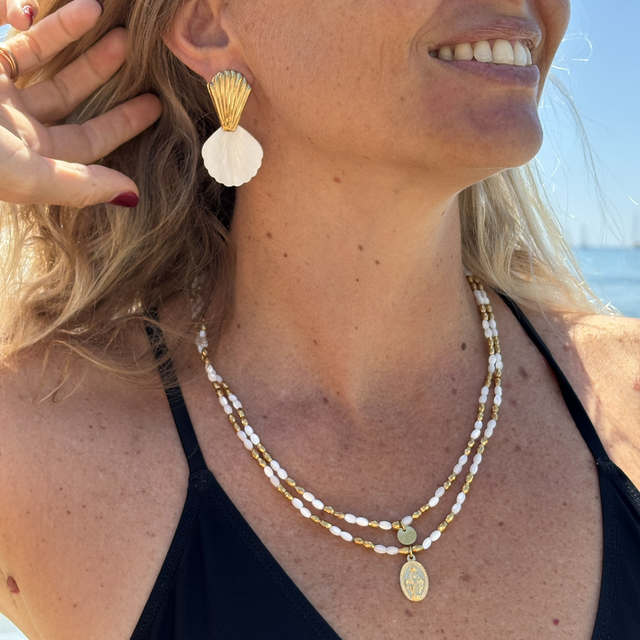 Boucles d’oreilles Duo Nacré